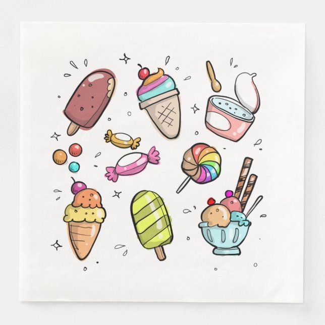 Serviette En Papier Crème glacée (Devant)