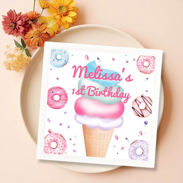 Serviette En Papier Crème glacée cône Anniversaire (Créateur téléchargé)