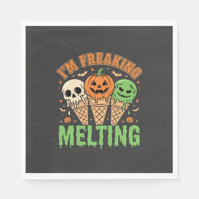 Serviette En Papier Crème Glacée Fondante Halloween (Devant)