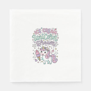 Serviette En Papier Crème Glacée Licorne Rêve de Licorne Produit Paste