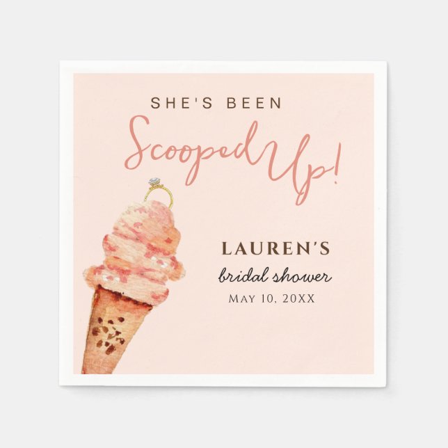 Serviette En Papier Crème glacée rose Fête des mariées (Devant)