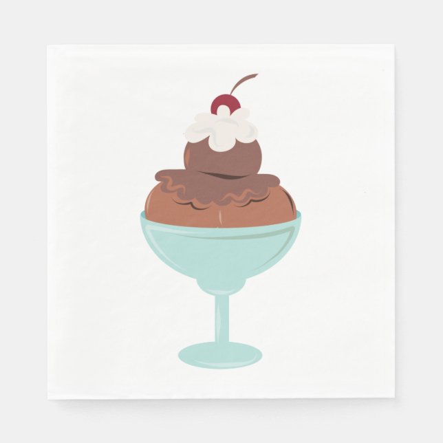 Serviette En Papier Crème glacée Sundae (Devant)