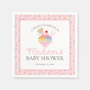 Serviette En Papier Crème glacée Sundae Parsemé de Baby shower d'amour