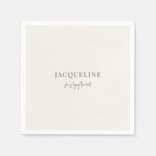 Serviette En Papier Crème personnalisée Jouer le noeud Douche simple