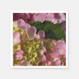 Serviette En Papier Crème rose Hydrangeas jaune rose vert floral