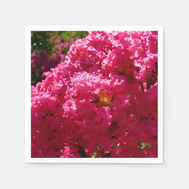 Serviette En Papier Crepe Myrtle Tree Magenta Floral (Devant)