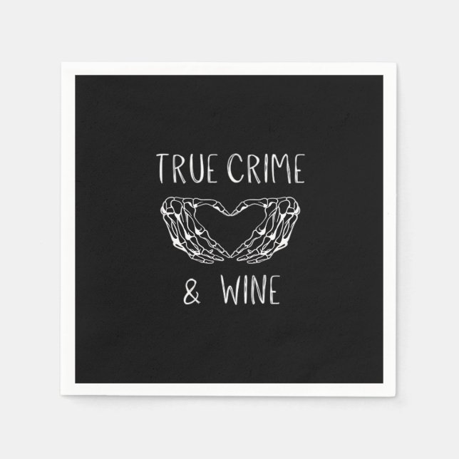 Serviette En Papier Crime Et Vin Squelette Mains (Devant)
