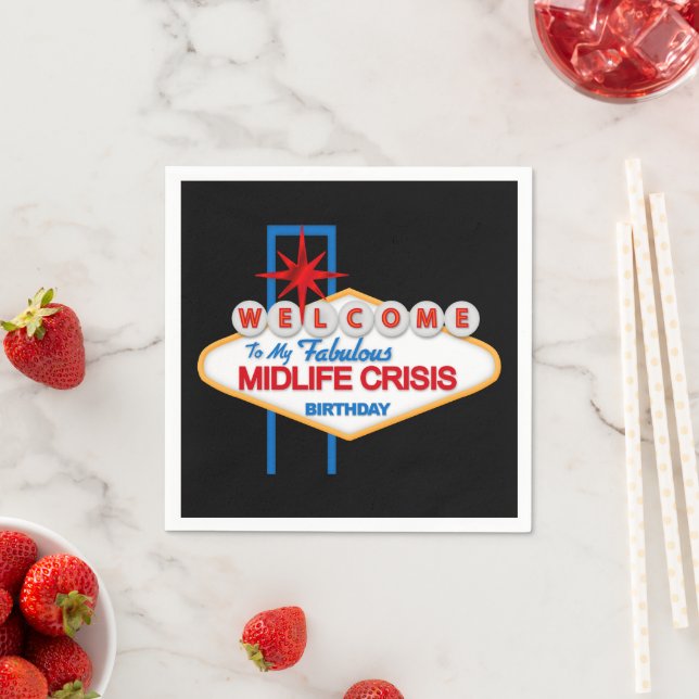 Serviette En Papier Crise de Midlife Anniversaire de fête serviettes (En situation)