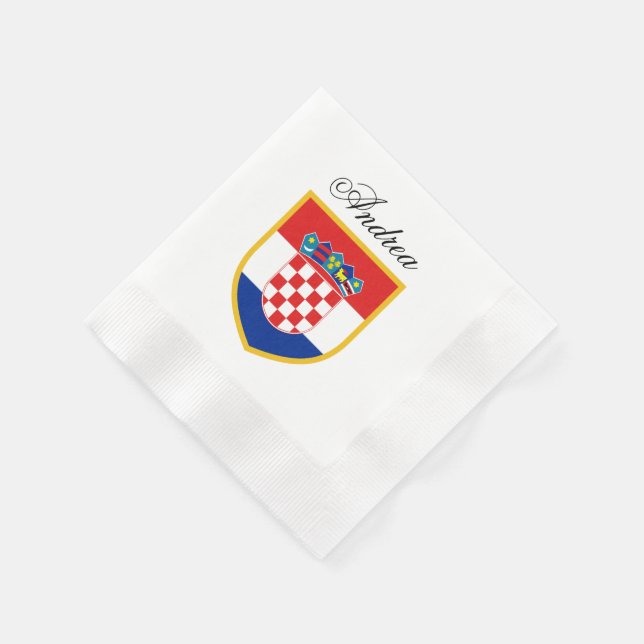 Serviette En Papier Croatia Flag Personalized (Coin)