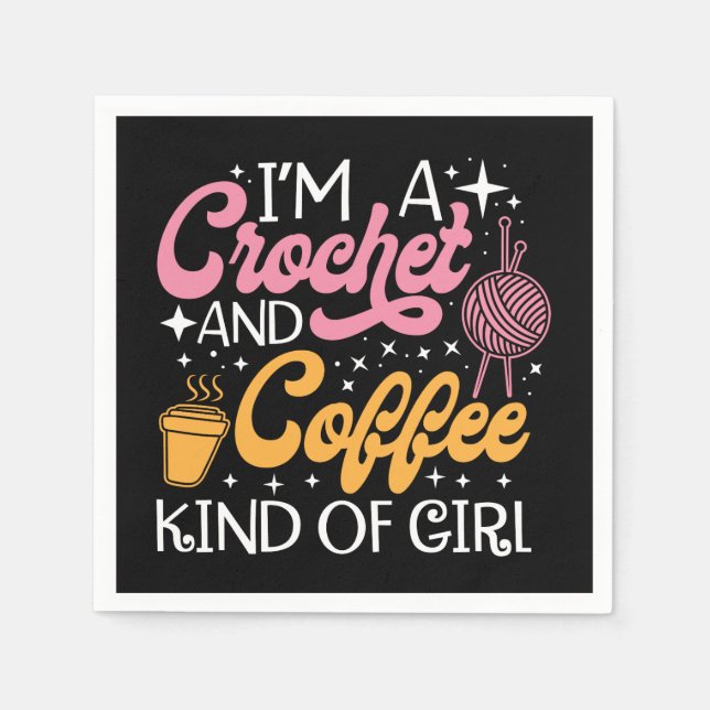 Serviette En Papier Crochet Et Café (Devant)