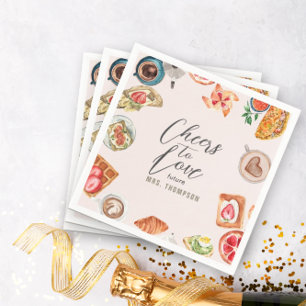 Serviette En Papier Crochets de gaufres de brunch pour mariées