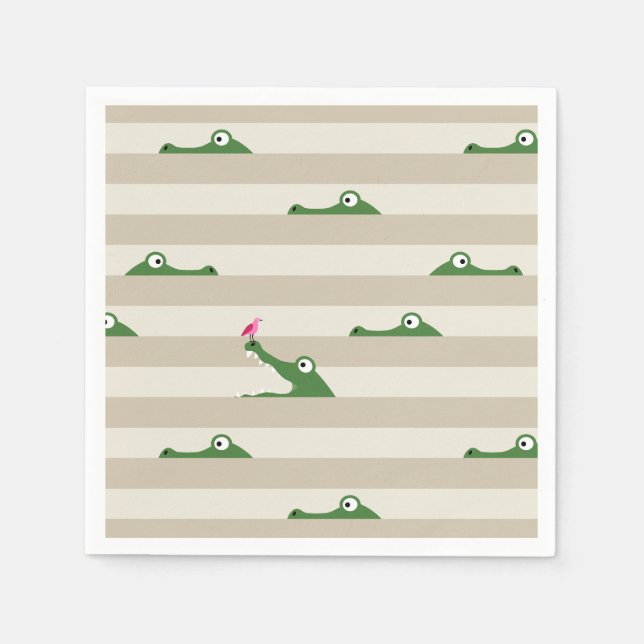 Serviette En Papier Crocodile (Devant)