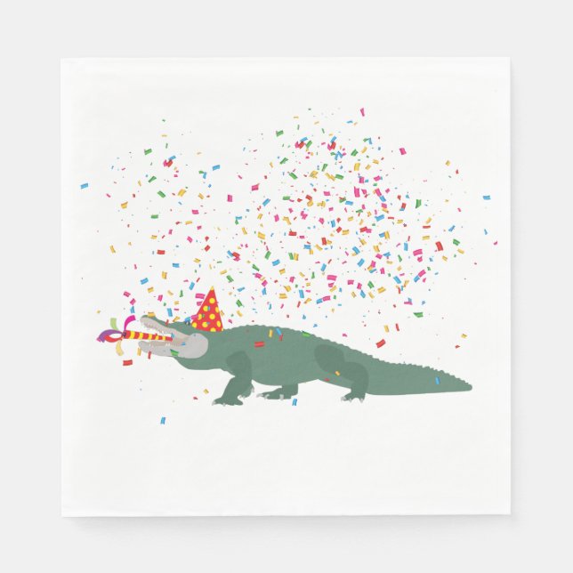 Serviette En Papier Crocodile d'alligator - Animaux ayant une fête (Devant)