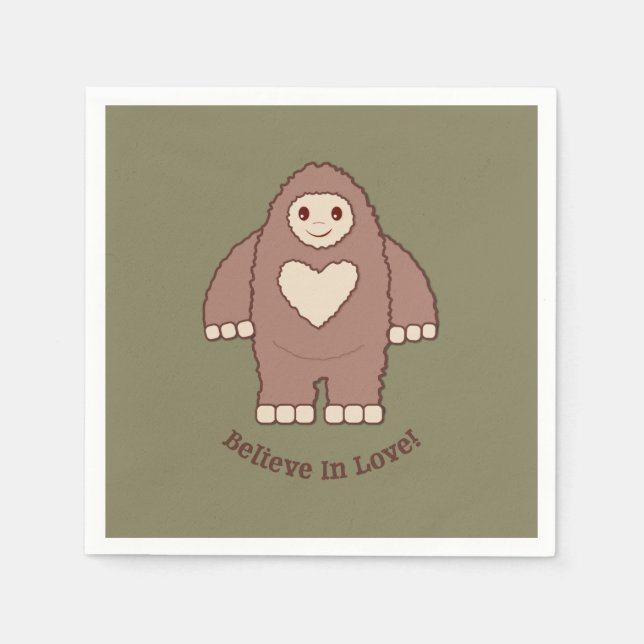 Serviette En Papier Croire en l'amour Bigfoot (Devant)