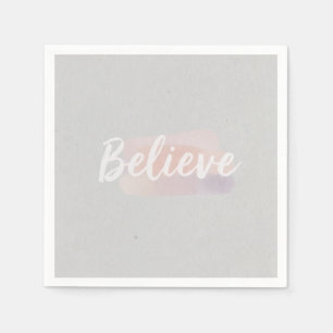 Serviette En Papier Croire texte calligraphique