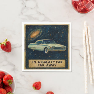Serviette En Papier Croiseur Rétro dans l'Espace Profond
