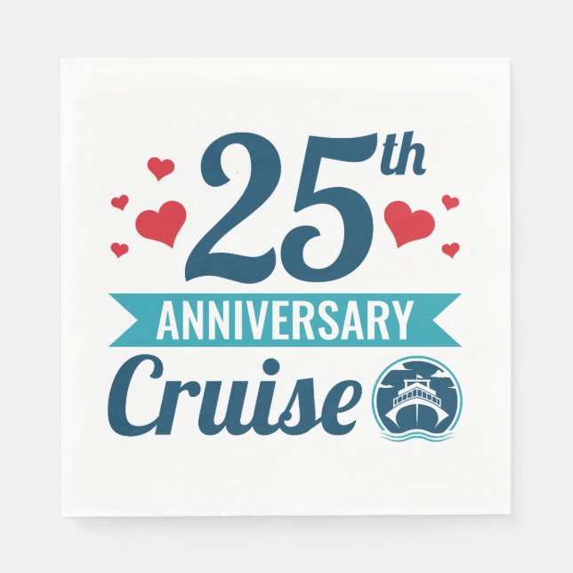 Serviette En Papier Croisière du 25e anniversaire (Devant)