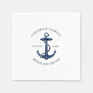 Serviette En Papier Croisière familiale personnalisée Ancre de bateau