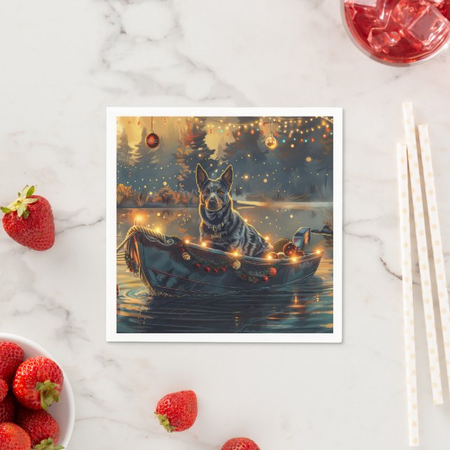 Serviette En Papier Croisière festive de Noël de Blue Heeler (En situation)