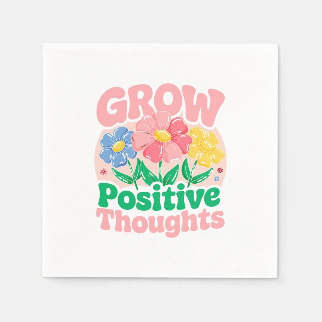 Serviette En Papier Croissance des pensées positives - Inspirationnel  (Devant)