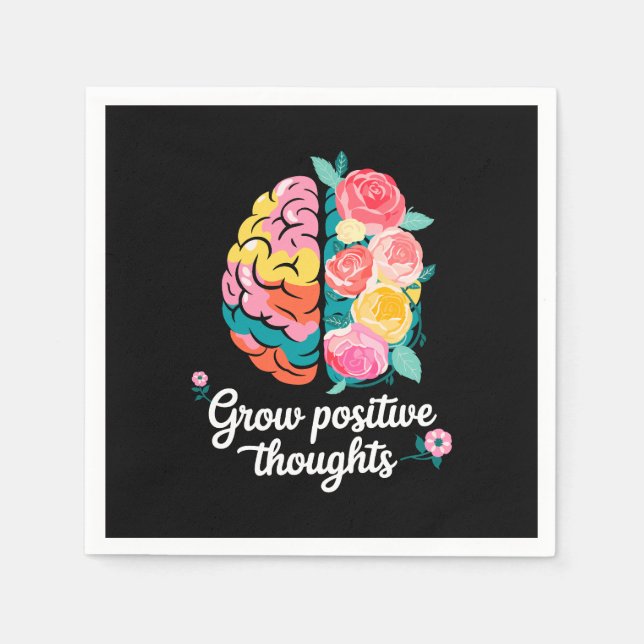 Serviette En Papier Croissance des pensées positives - Inspirationnel  (Devant)