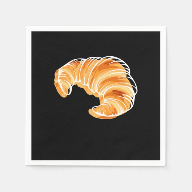 Serviette En Papier Croissant France Travel Eiffel Tower (Devant)