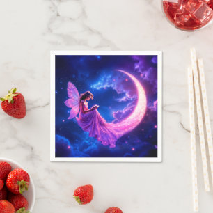Serviette En Papier Croissant rose de fée lune lune lune lune lune lun