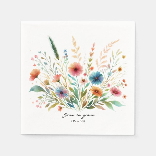 Serviette En Papier Croître dans la grâce florale (Devant)