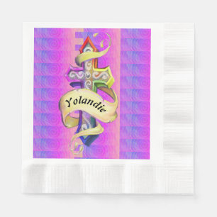 Serviette En Papier Croix de tatouage de style vintage (modifier le no