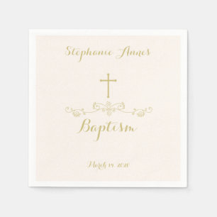 Serviette En Papier Croix d'or et lauriers