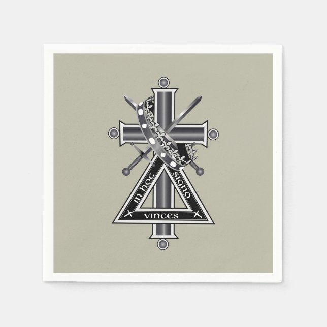 Serviette En Papier Croix freemasonique (Devant)
