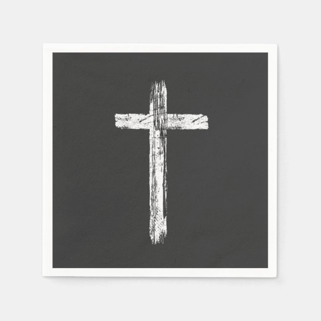 Serviette En Papier Croix Grunge Chrétienne (Devant)
