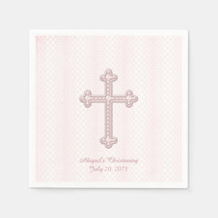 Serviette En Papier Croix rose