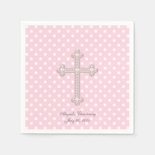 Serviette En Papier Croix rose