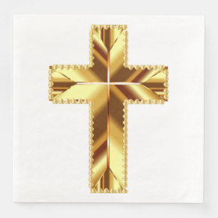 SERVIETTE EN PAPIER CROIX SAINTE EN OR