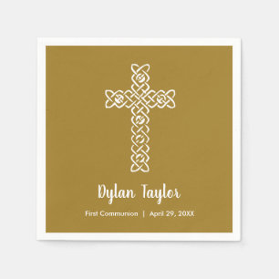 Serviette En Papier Croix sur l'ancienne communion d'or Baptême Christ