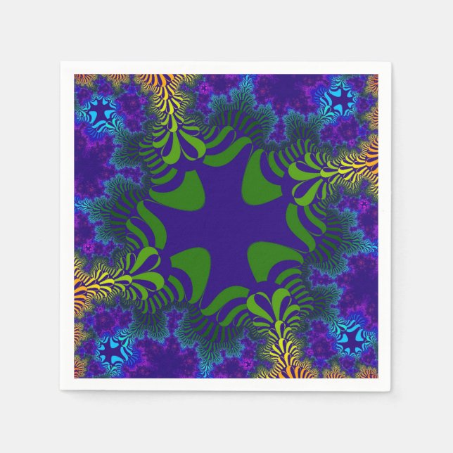 Serviette En Papier Croix verte et bleue (Devant)