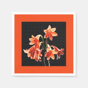 Serviette En Papier Croquis de Daylilies - Mandarin orange et rouille