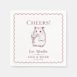 Serviette En Papier Croquis de mariage sur mesure pour hamster, vintag