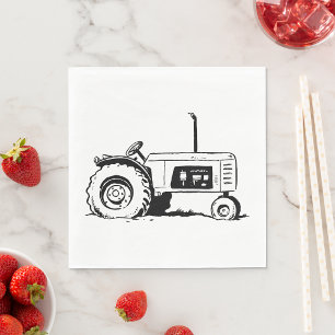 Serviette En Papier Croquis de Tracteur
