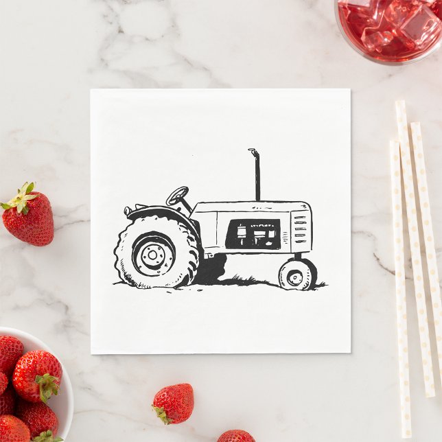 Serviette En Papier Croquis de Tracteur (Créateur téléchargé)