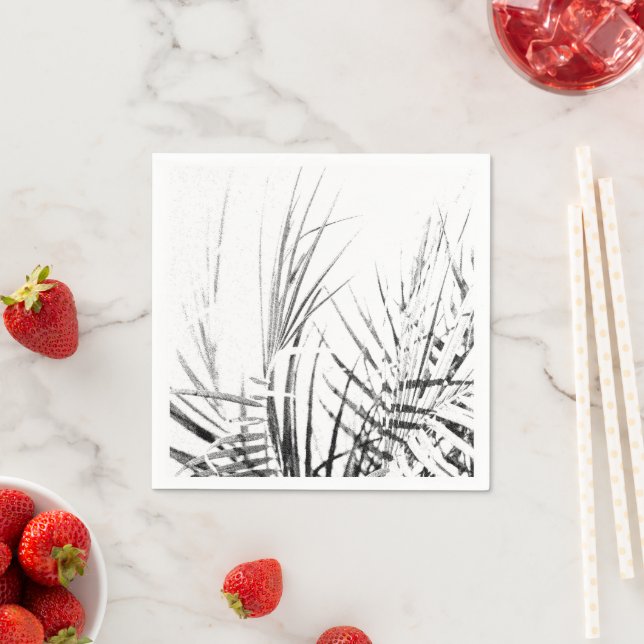 Serviette En Papier Croquis minimalisme Feuille Palm Tree (En situation)