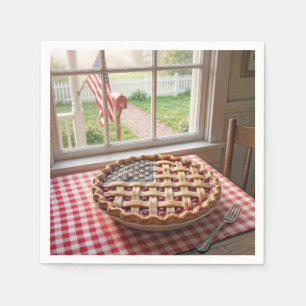 Serviette En Papier Croûte de drapeau américain du 4 juillet sur une t