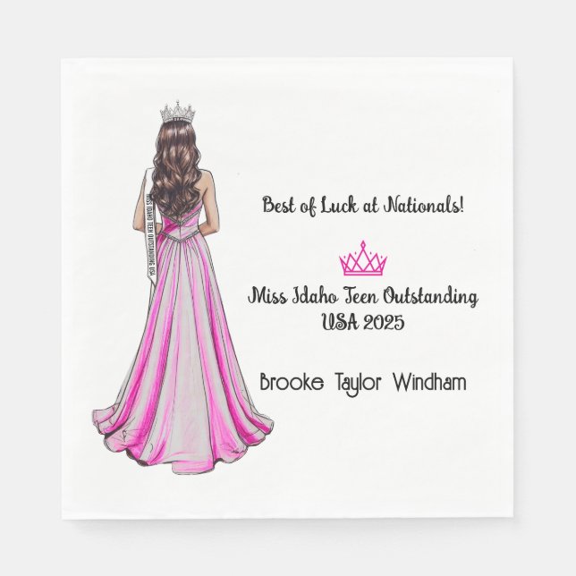 Serviette En Papier Crowning Queens Pageant Send-off Party Napkins (Devant)