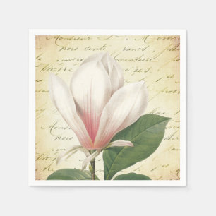 Serviette En Papier Cru de fleur de magnolia botanique