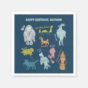 Serviette En Papier Cryptides de caricatures Cryptozoologie Monstres p