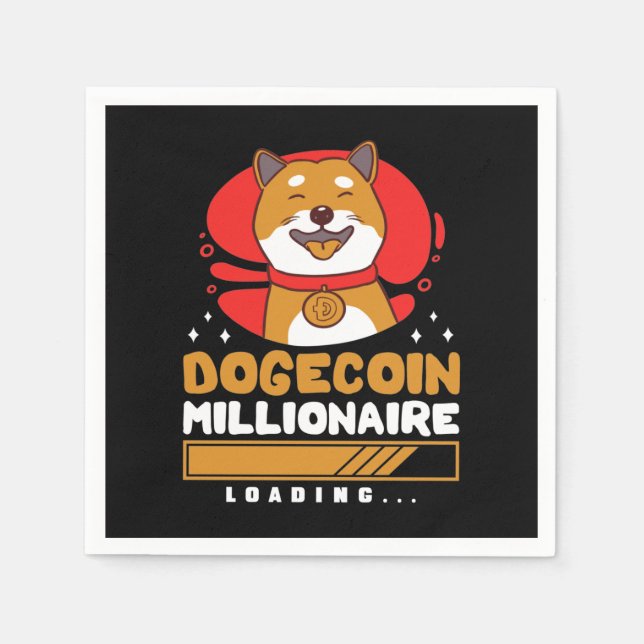 Serviette En Papier Crypto DogeCoin Millionaire Chargement (Devant)