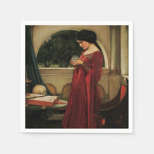 Serviette En Papier Crystal Ball Woman Waterhouse Peinture (Devant)