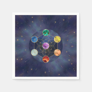 Serviette En Papier Cube de Metatron Chakras Géométrie sacrée