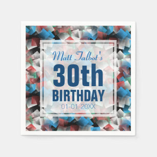 Serviette En Papier Cubist Abstrait 30e Anniversaire serviettes en pap